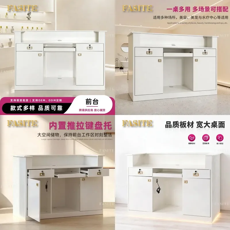 For Beauty Spa Bar Medical Clinic Office Building Leisure Club Factory Front Desk Reception Counter Furniture Modern Design