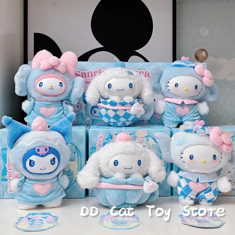 

New Genuine Sanrio Blue Flutter Series Vinyl Plush Blind Box Kawaii Kuromi Hello Kitty Bag Pendant Surprise Box Birthday Gift