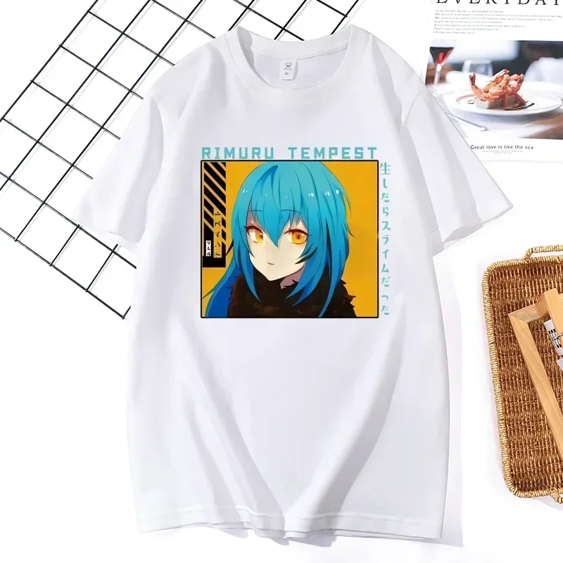 Fashion Women T-shirt Cartoon Rimuru Tempest That Time I Got Reincarnated As A Slime Short Sleeve T Shirt Harajuku Clothes Tops