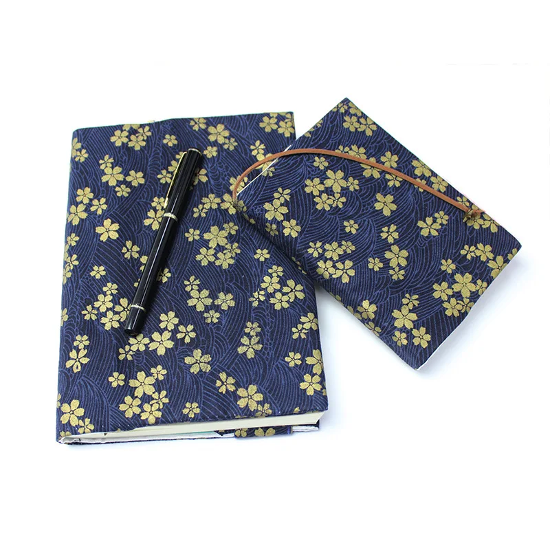 2024 Bronzing flower handmade cloth book cover notebook fabric book cover hand account A5A6 size adjustable book coat