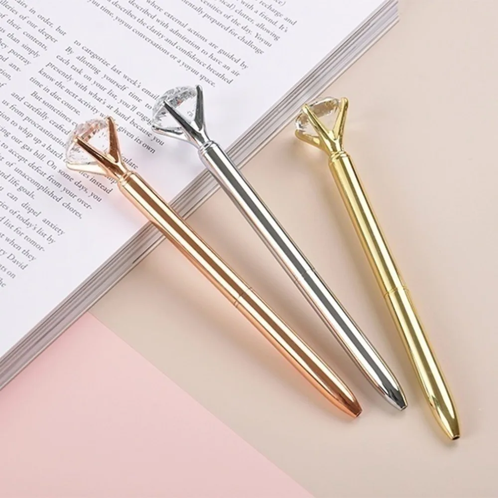 Hot Crystal Diamond Hat Model Business Office School Stationery Financial Ball Point Pen High Quality Ballpoint Pen Dropshipping