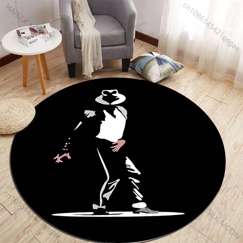 Iconic dancer silhouette art image Printed round carpet living room sofa table carpet large pet mat soft round carpet
