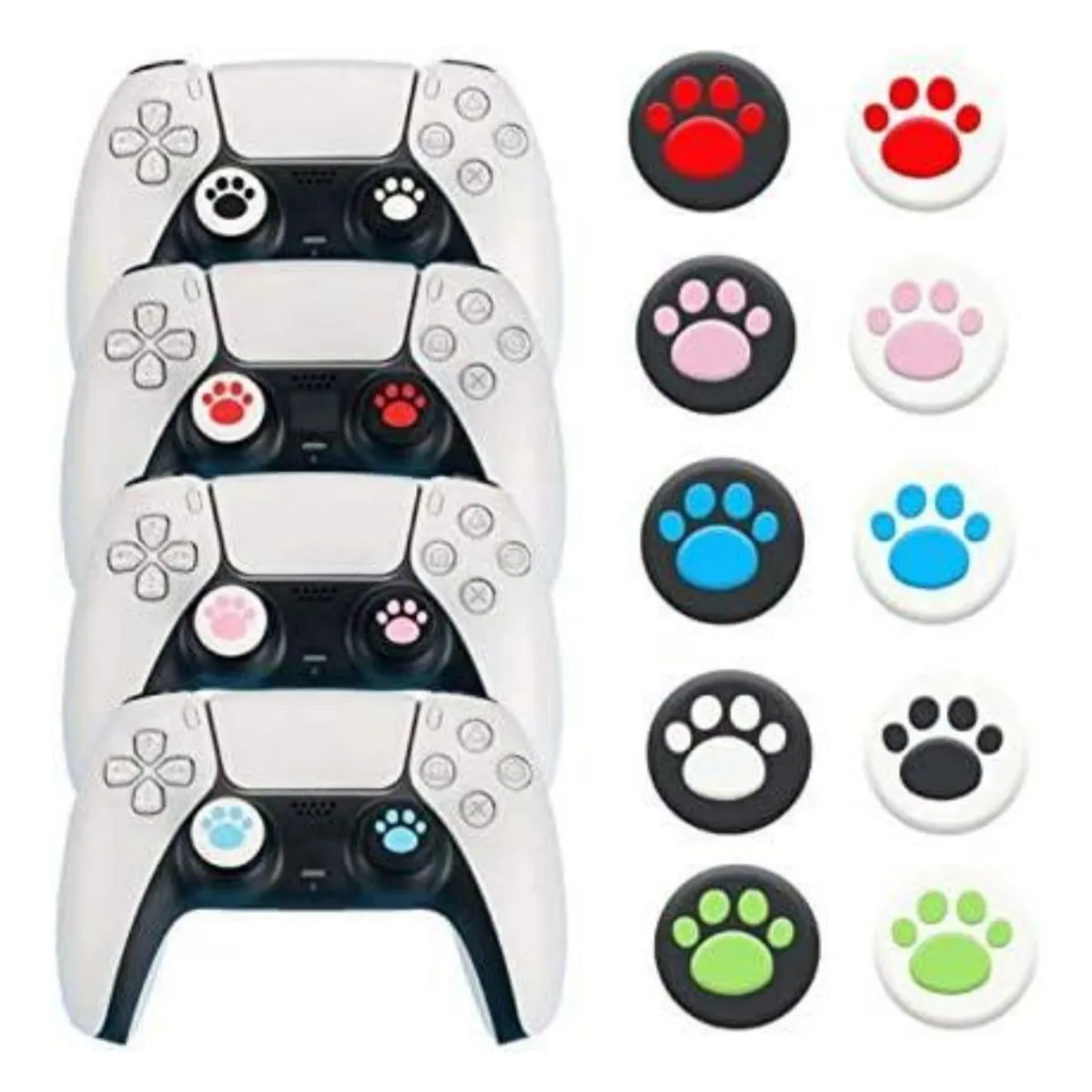 1000 PCS Silicone Cat Claw Analog ThumbSticks Gaps for Dualshock 5 4 PS5 PS4 Controller Grips for XBox ONE Series S X 360