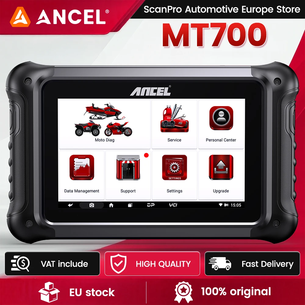 Image of ANCEL MT700 Motorrad OBD2 Scanner Vollsystem-Ölrückstellung ABS-Entlüftung für YAMAHA, HONDA, BMW, DUCATI, HARLEY Motorrad-Diagnosegerät