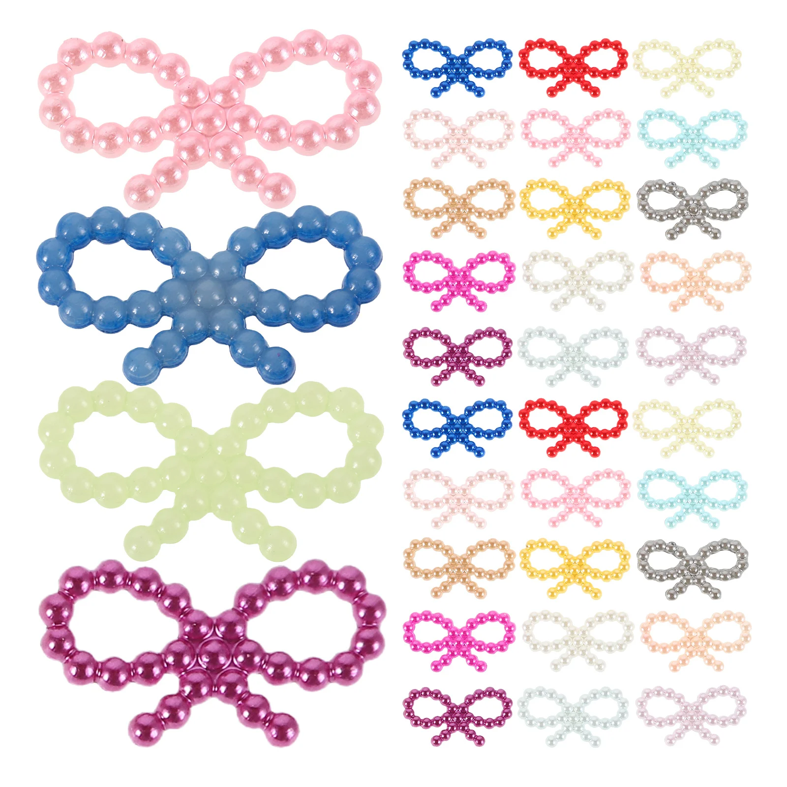 100 Stuks Holle Strik Parel Decoraties Mini Gesimuleerde Parel Strikken voor Bruiloft Nail Art Craft DIY Wikkelen Boog Project