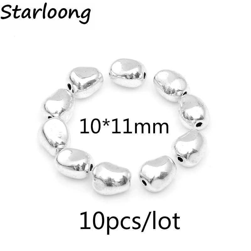 

10pcs/lot antique silver plated zinc alloy bean shape spacer charm beads DIY jewelry Making for necklace bracelets