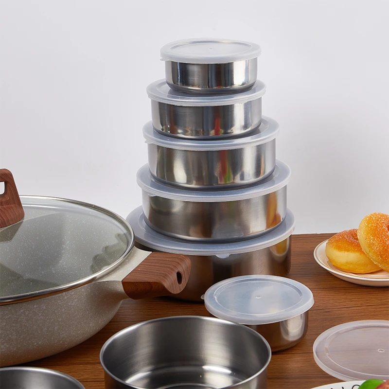 5Pcs Food Storage Box Stainless Steel Food Containers With Leak-Proof Lids Reusable Storage Stainless Steel Lunch Box