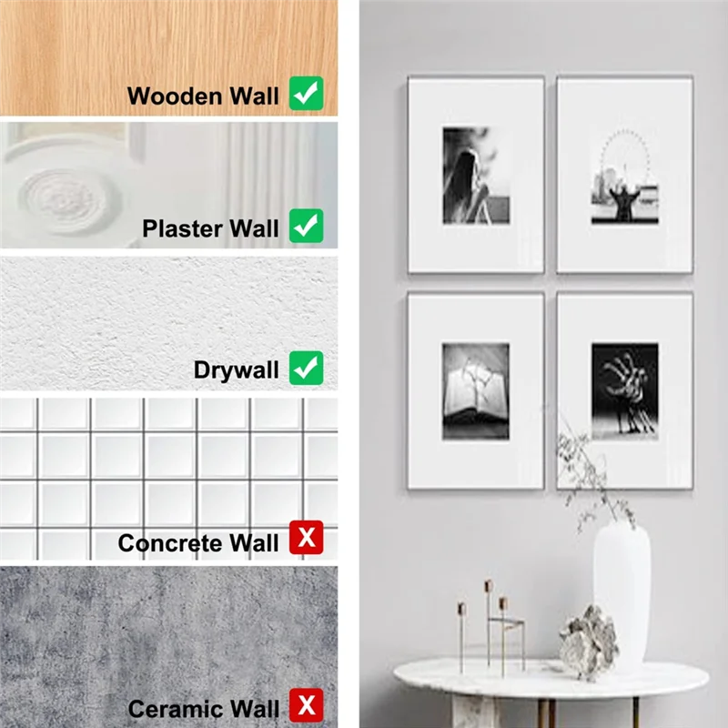LBER Heavy Duty For Canvas Picture Hanging Kit-127Pcs With Nails For Wooden/Drywall-Professional Hangers For Office Pictures