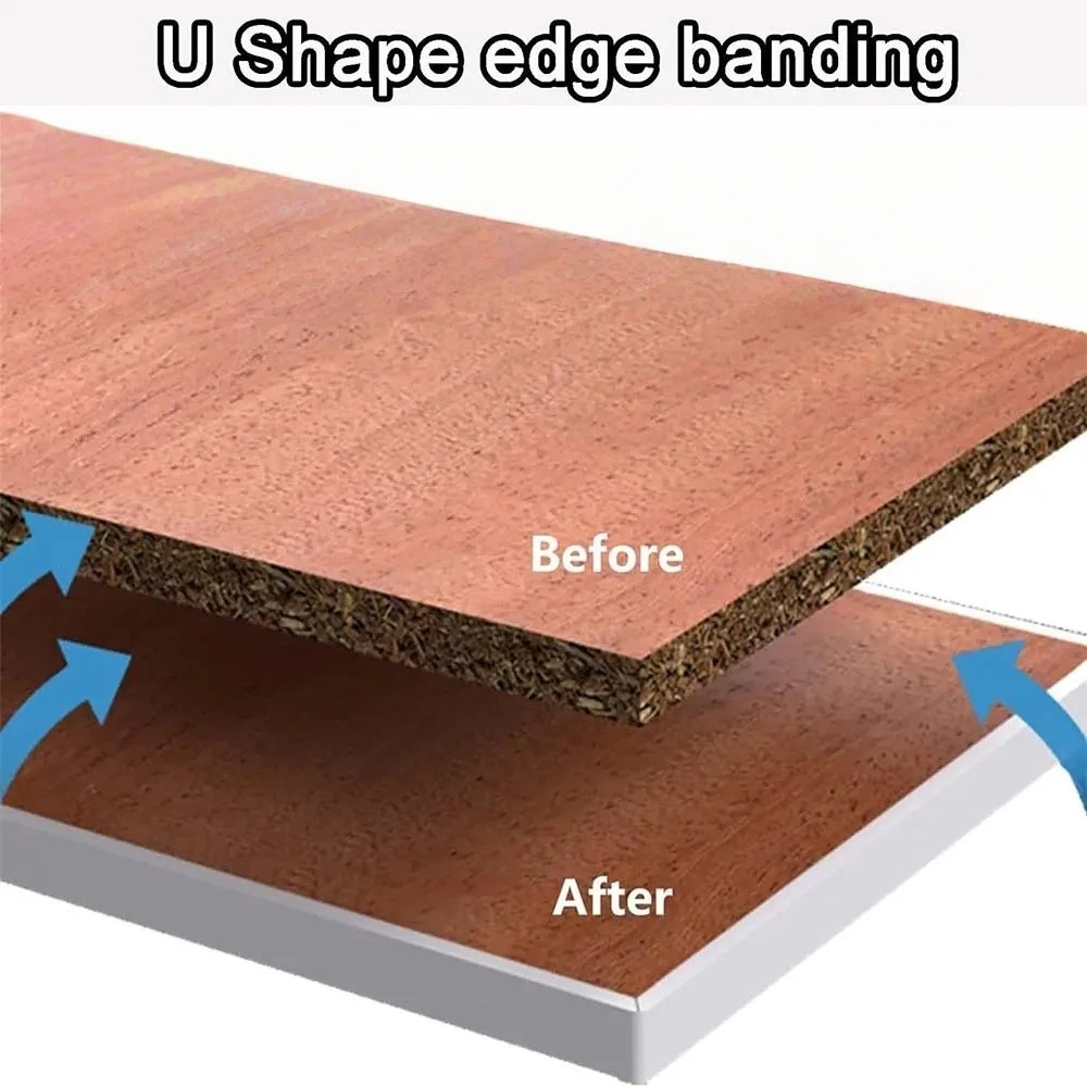 Banda de borde de gabinete autoadhesiva en forma de U, 18mm x 5m/10m, perfecta para protección de bordes de armarios, restauración de tableros de madera, 1 ud.