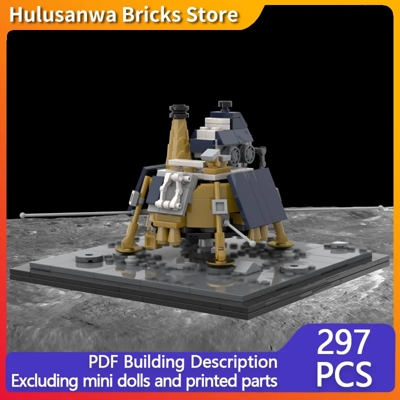 

Blue Ghost Lunar Lander With Rover Model MOC Building Bricks War Equipment Modular Technology Gift Holiday Assemble Children Toy