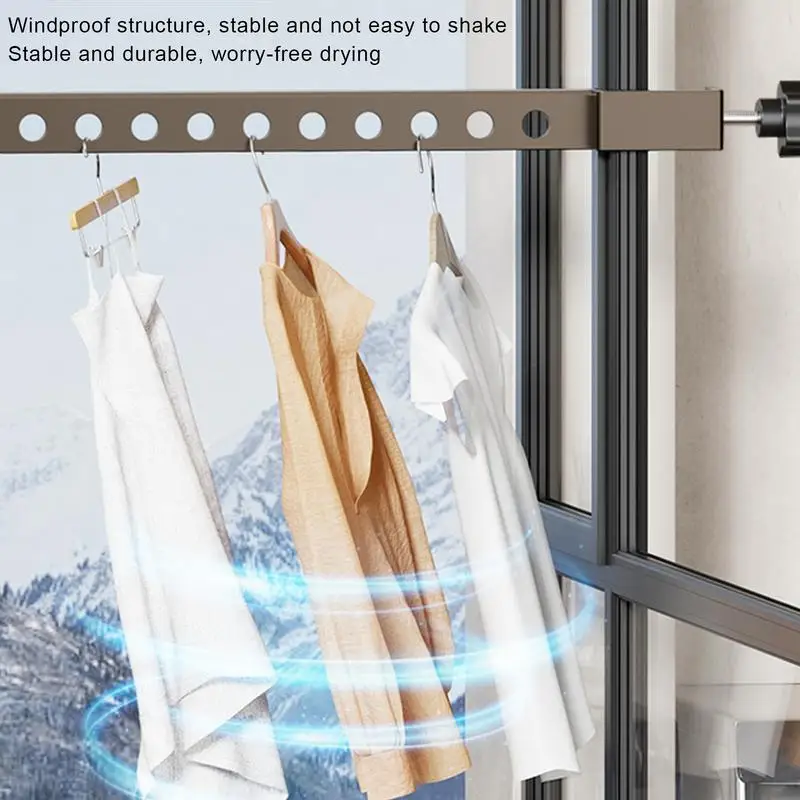 Window Frame Drying Rack Multi Purpose Clothes Drying Rack Space Saver Adjustable Angle Clothes Hanger Wall mounted Coat Dryer