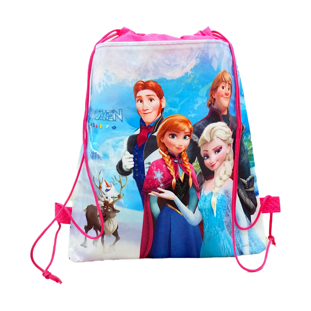 1pcs/lot Frozen Theme Mochila Non-woven Fabrics Drawstring Birthday Party Kids Girls Favors Gifts Bags Decorate Backpack