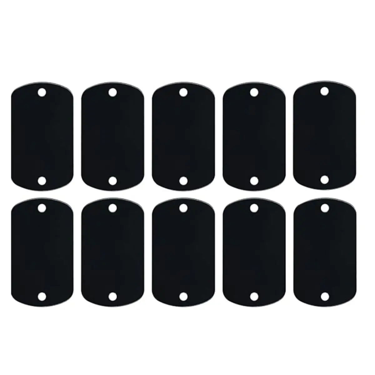100 Pcs Engraving Blanks - Metal Stamping Blanks - Rectangle Laser Engraving Tags with 2 Holes for Jewelry, Pet ID