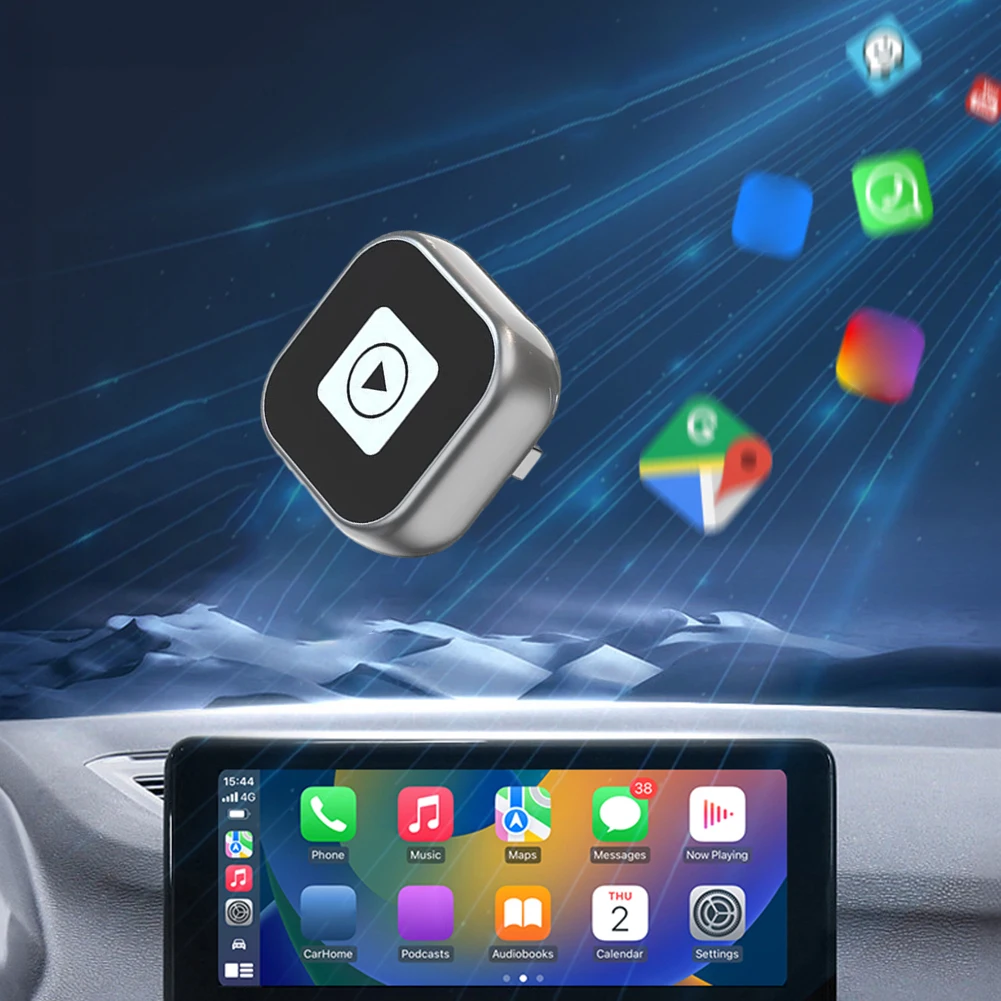 محول CarPlay وAndroid اللاسلكي، محول لاسلكي تلقائي سلكي إلى Carplay Mini Carplay & Auto Box Dongle لهواتف iPhone وAndroid