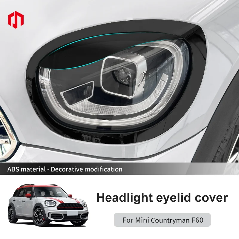 

ABS Glossy And Matt Black Color Angry Eyelid For BMW MINI Countryman F60 2017-2023 Car Headlight Stickers Shell Car Accessories