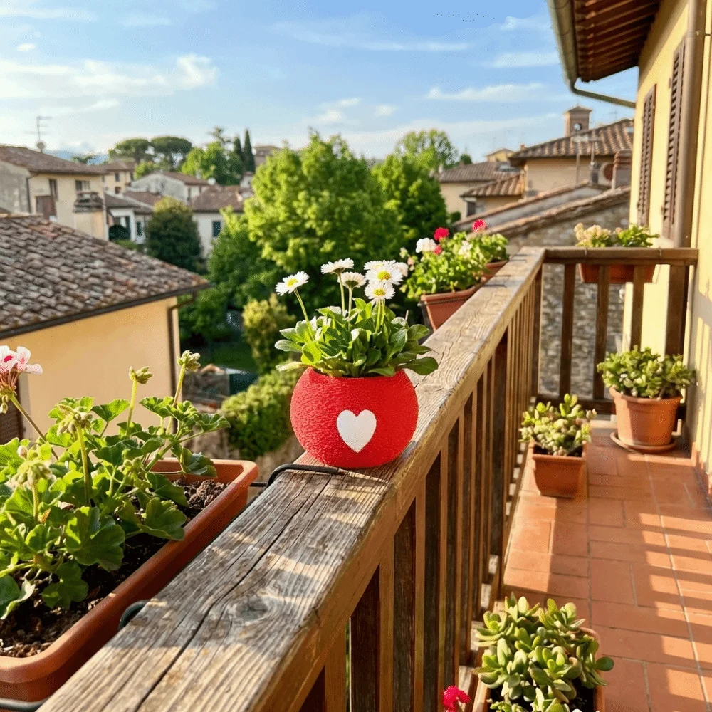 Unique Heart Pattern 3D Printed Plant Pot Mini Cute Mini Succulent Pots Decorative Plastic Bonsai