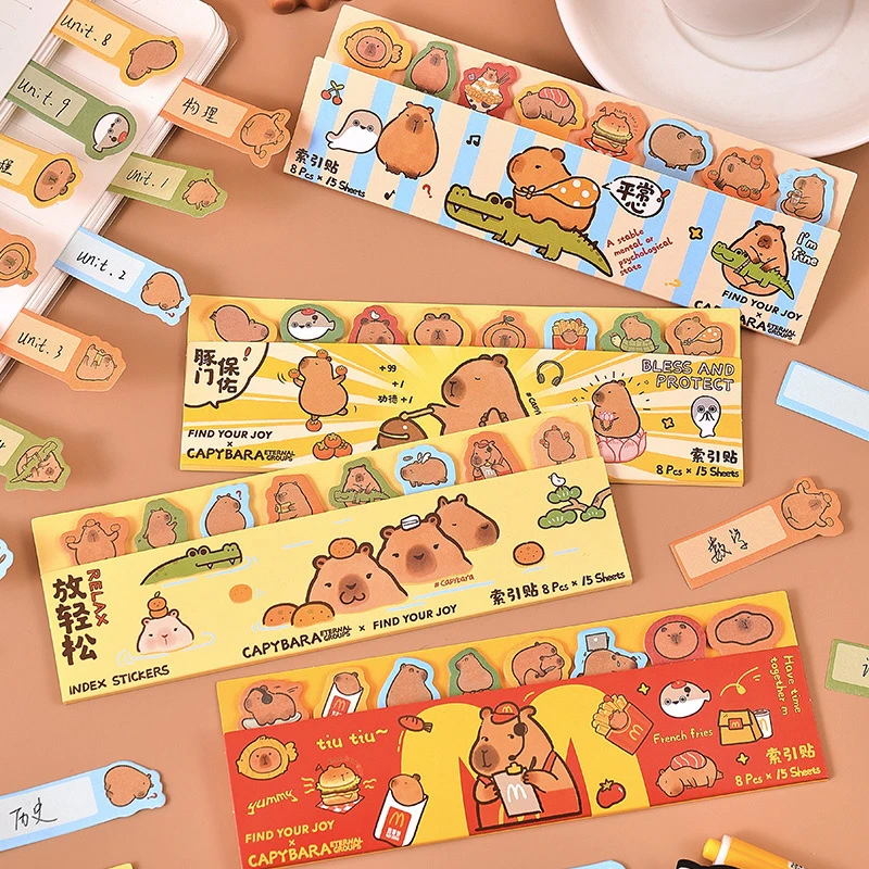 120Sheets Fashion Creative Lovely Capybara Decoration Sticky Notes Cute Message Sticky Office Stationery Supply Children Gifts