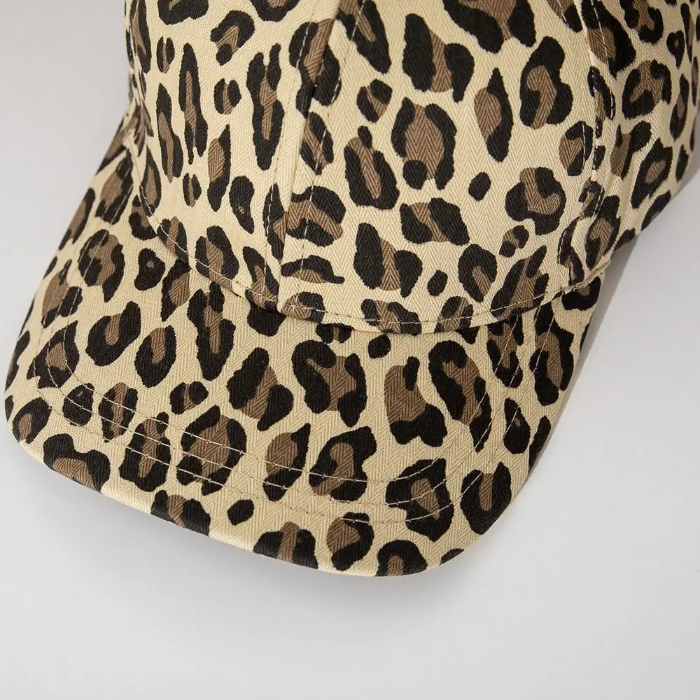 Casual Leopard Print Baseball Cap Adjustable Breathable Baseball Visor Hat Portable Soft Long Brim Visors Women 2