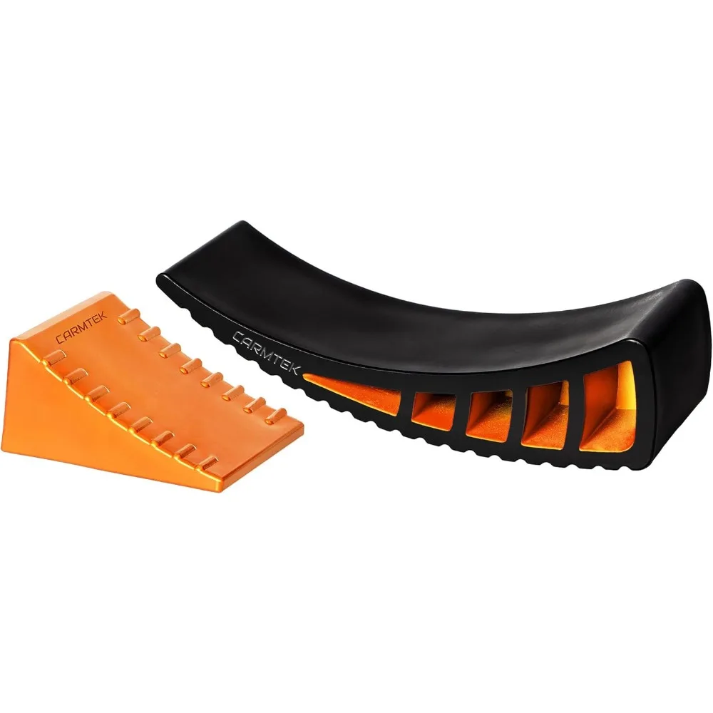 

Camper Leveling Kit Curved RV Levelers with Wheel Chocks for Travel Trailers Faster Setup Than Leveling Blocks