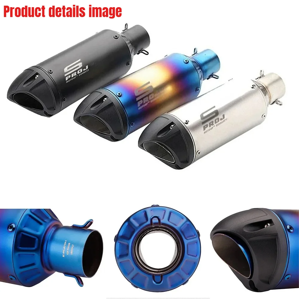 كاتم صوت عادم الدراجة النارية SC المعدل العالمي مقاس 51 مم للدراجات النارية Kawasaki Z900 وZ400 وDue390 وGSX-250R.