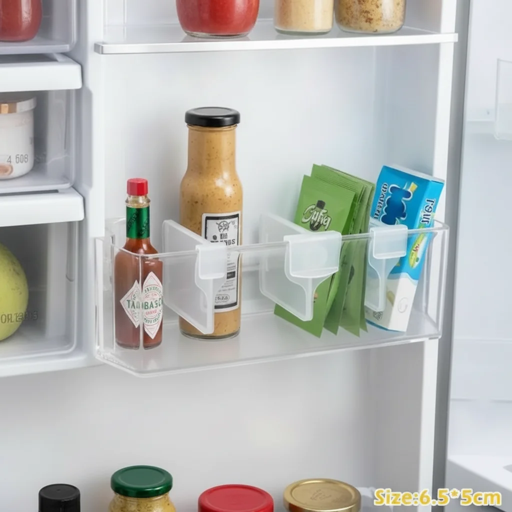 Partition Refrigerator Storage Rack Clips Kitchen Organizer Bottle Divider Assortment for Side Door