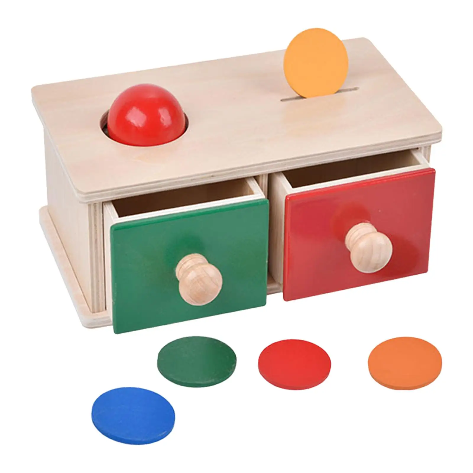 Ball Drop Box Educational Tools Shape Matching Wooden for Birthday