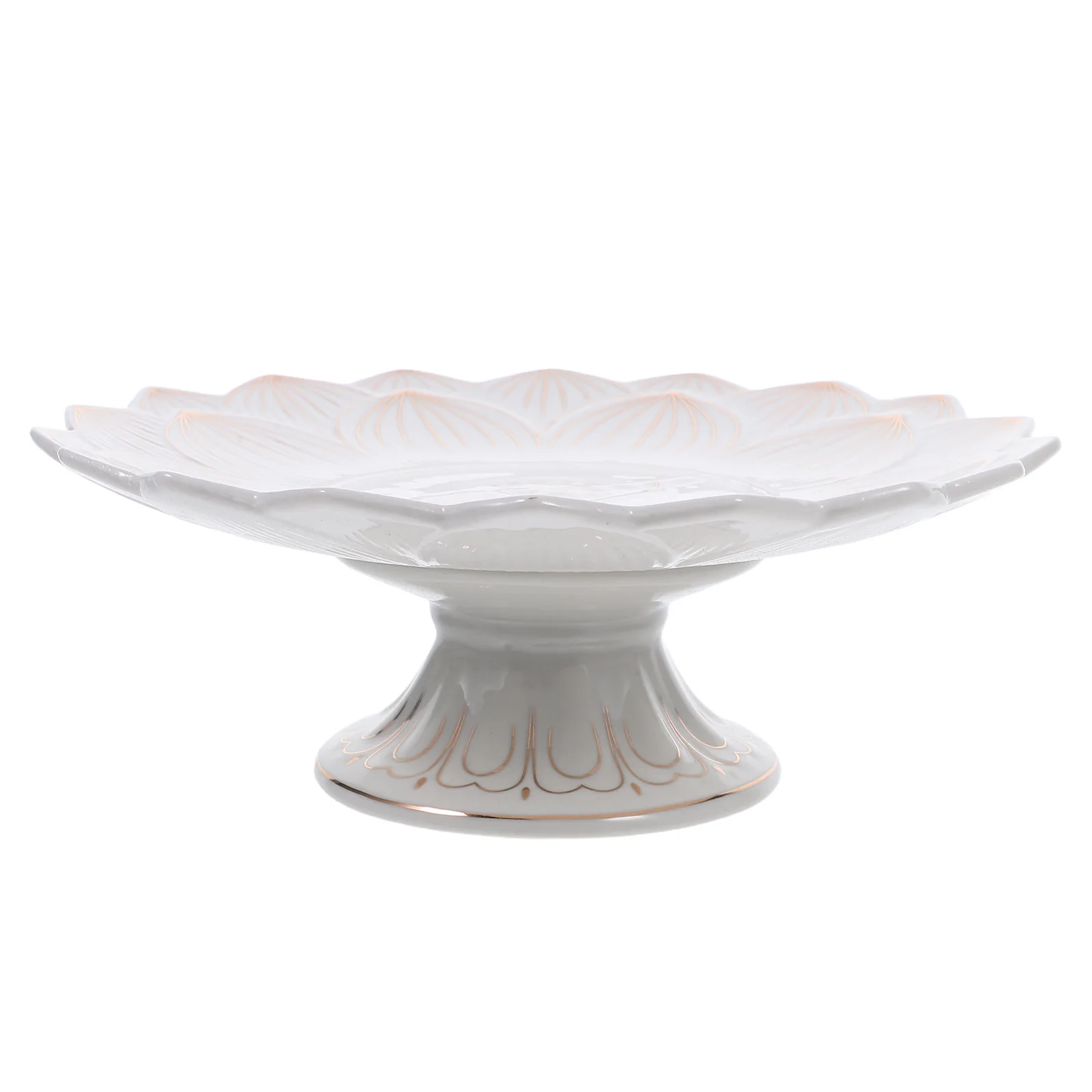 Talerz ofiarny ceramiczny, biały, 7 cali, do użytku w świątyniach buddyjskich, pojemnik na owoce, miseczka na wodę święconą, taca do prezentacji ofiary religijnej.