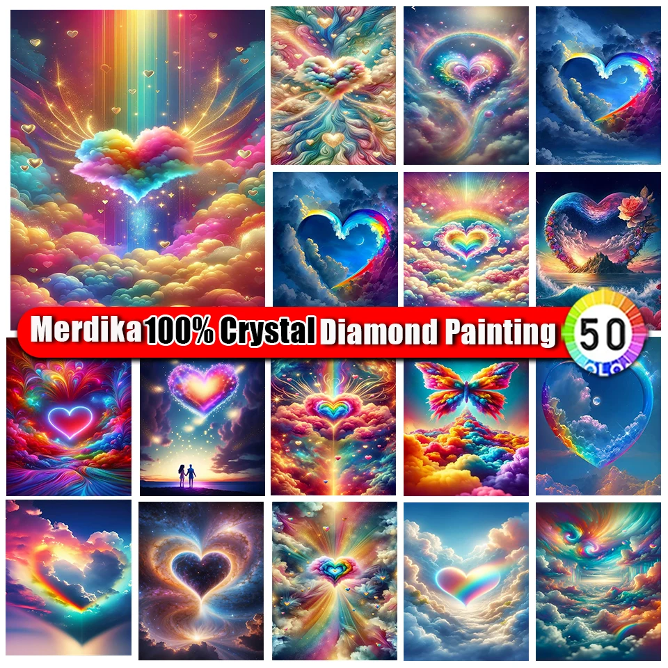 

Picture Size 100% Crystal Diamond Painting Sky Rhinestones Mosaic Full Drill Diamond Embroidery Colorful Scenery Home Decor Gift