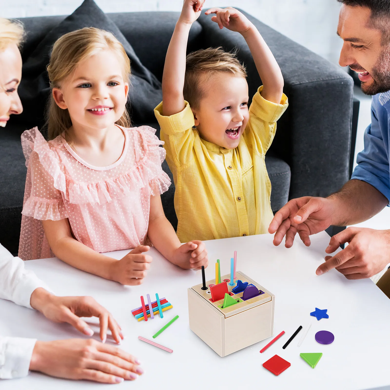

Montessori Wooden Color Matching Box for Toddlers Early Education Shape Sorting Learning Game Educational Sorting Puzzle