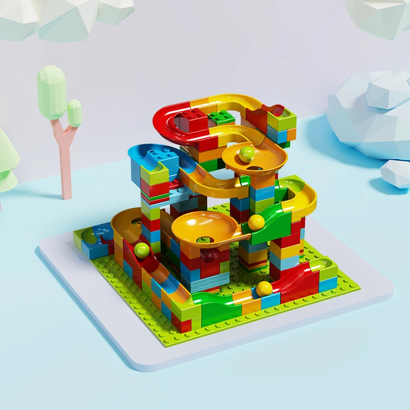 1000 ชิ้น Marble Run Building Blocks จํานวนมากชุด STEM ของเล่นเพื่อการศึกษาเด็กสร้างสรรค์ DIY Race Track ชุดก่อสร้างสําหรับการเรียนรู้