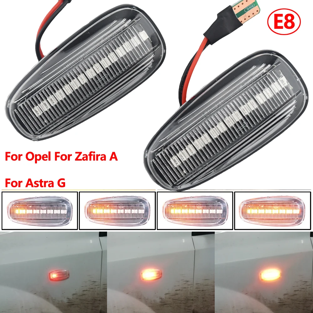

For Opel Zafira A 1999-2005 Astra G 1998-2009 LED Dynamic Side Marker Turn Signal Light Sequential Blinker