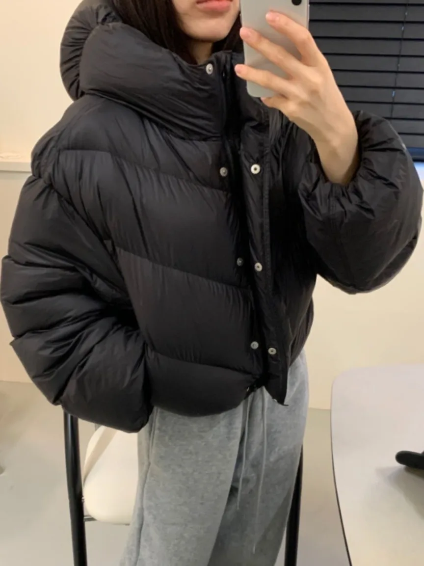 

Новое зимнее теплое хлопковое пальто Bla с капюшоном, женское шикарное универсальное хлопковое пальто, верхняя одежда, размер Sli Cact