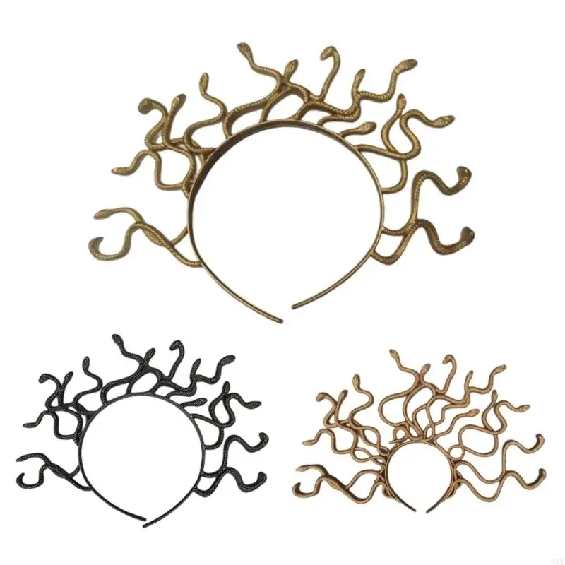 

P8DB Vintage Snake Costume Headband halloween Headband Cosplay Dressup Halloween Masquerade Party