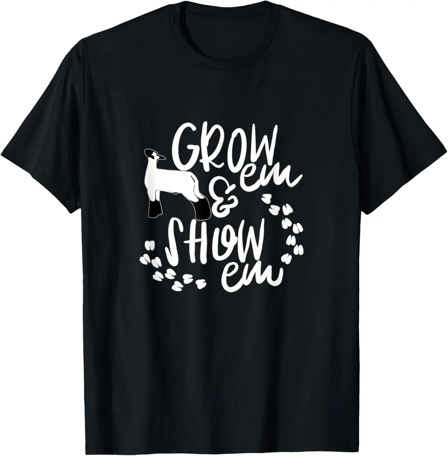 تي شيرت هدية لمعرض Livestock Show Grow 'em Lamb Sheep للشباب