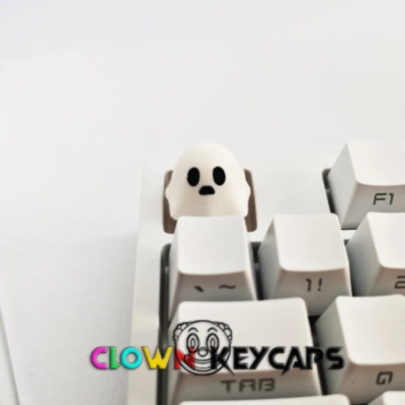 Handmade Ghost Artisan Keycap Single Cute Resin 3D Custom Novelty Replacement DIY for Mechanical Keyboard Cherry MX ESC Kawaii