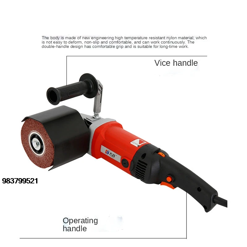 Consummate 2200w 버니싱 폴리싱 머신 3000rpm 산업용 폴리 셔 샌더 와이어 드로잉 머신 금속 목재 세라믹 NEW