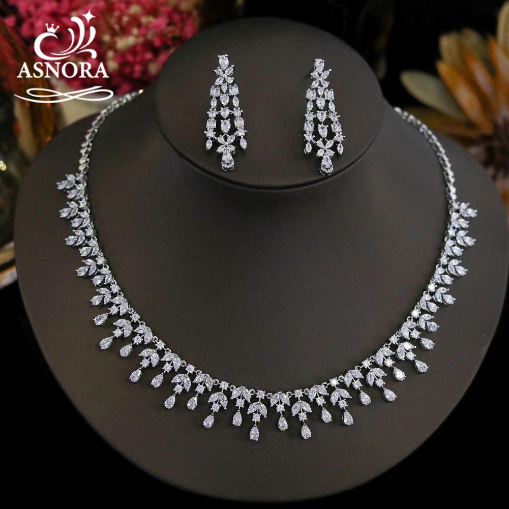 water drop shape jewelry conjunto para mulheres cz bridal wedding accessories luxury quality necklace pcs 01