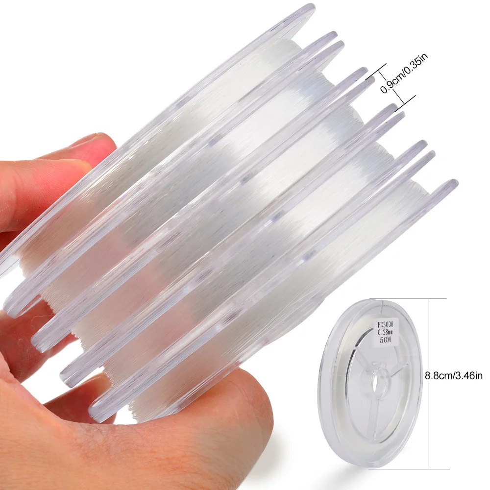 LHFSH 50m 18LB Nylon Fishing Line 0.28mm Test Strong Tension Monofilament Line Abrasion Resistant for Carp Bass Fishing
