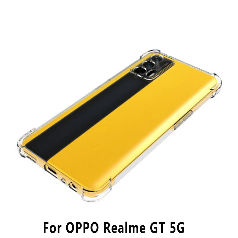 Realme GT 5G RMX2202 Hülle, Luftkissen, stoßfest, Airbag, transparentes Silikon, TPU-Rückseite, Hülle für Realme GT RealmeGT 5G RMX2202