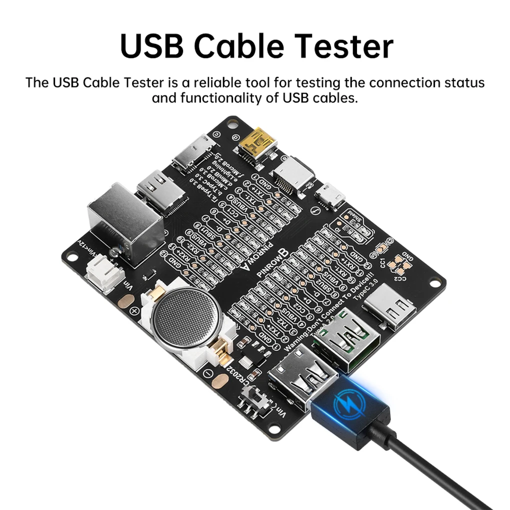 USB Cable Tester Type-C Micro-B Type-B Data Cable Detection Board Short Circuit On-Off Switching For iOS Android Test Board Tool