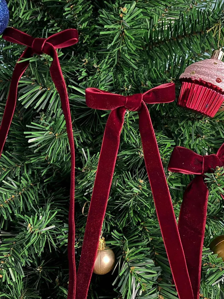 50 Yards Velvet Ribbon Spool Single Face Ribbons Vintage Velvet Ribbon Velvet Christmas Ribbon for Gift Bow Making