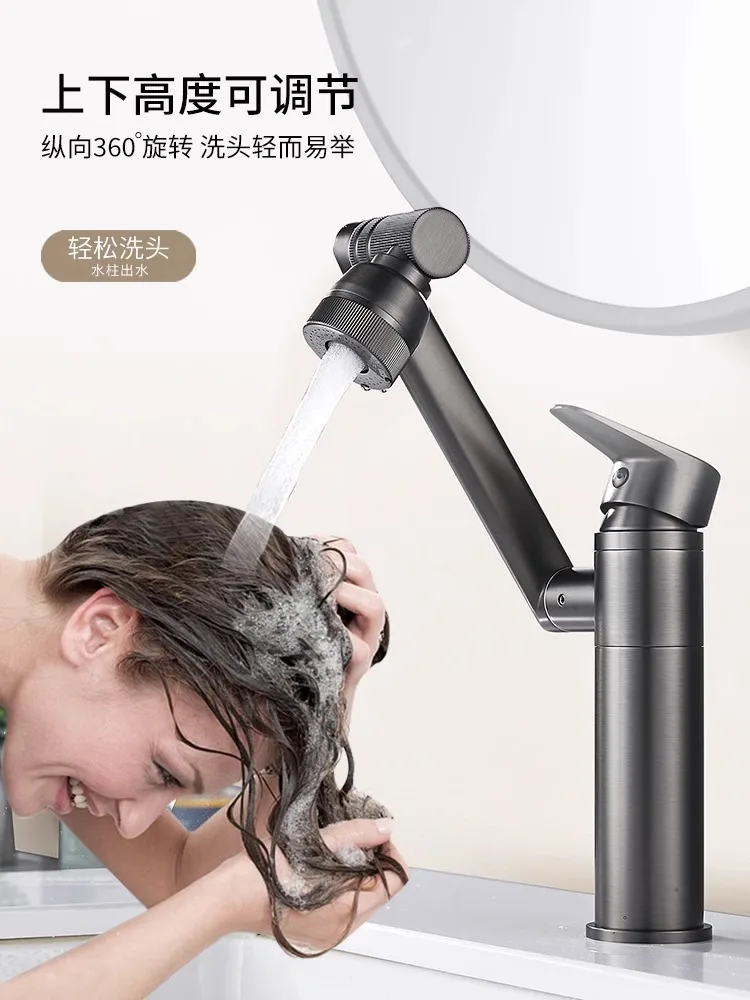 

Washbasin Faucet Single-Hole Rotatable Faucet With Temperature Display Smart Tap 360 Rotating Faucet 3 Hot Cold Stream Sprayer