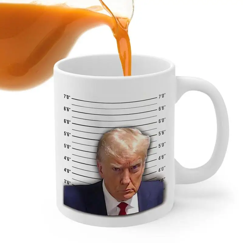 Trump Mugshot Cup 350ml Ceramic Booking Coffee Mugshot Cup Novelty Drinkware For Hot Coffee Milk Tea Milk Powder Soy Milk Cold