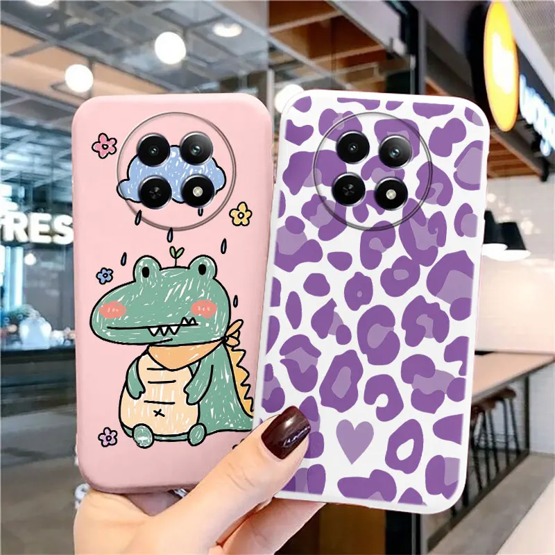 سيليكون جرابات هاتف كرتونية للصدمات ، ضفدع ، أرنب ، قط ، ديناصور ، غطاء ناعم ، هاتف Realme 12 ، 12X ، Realme12