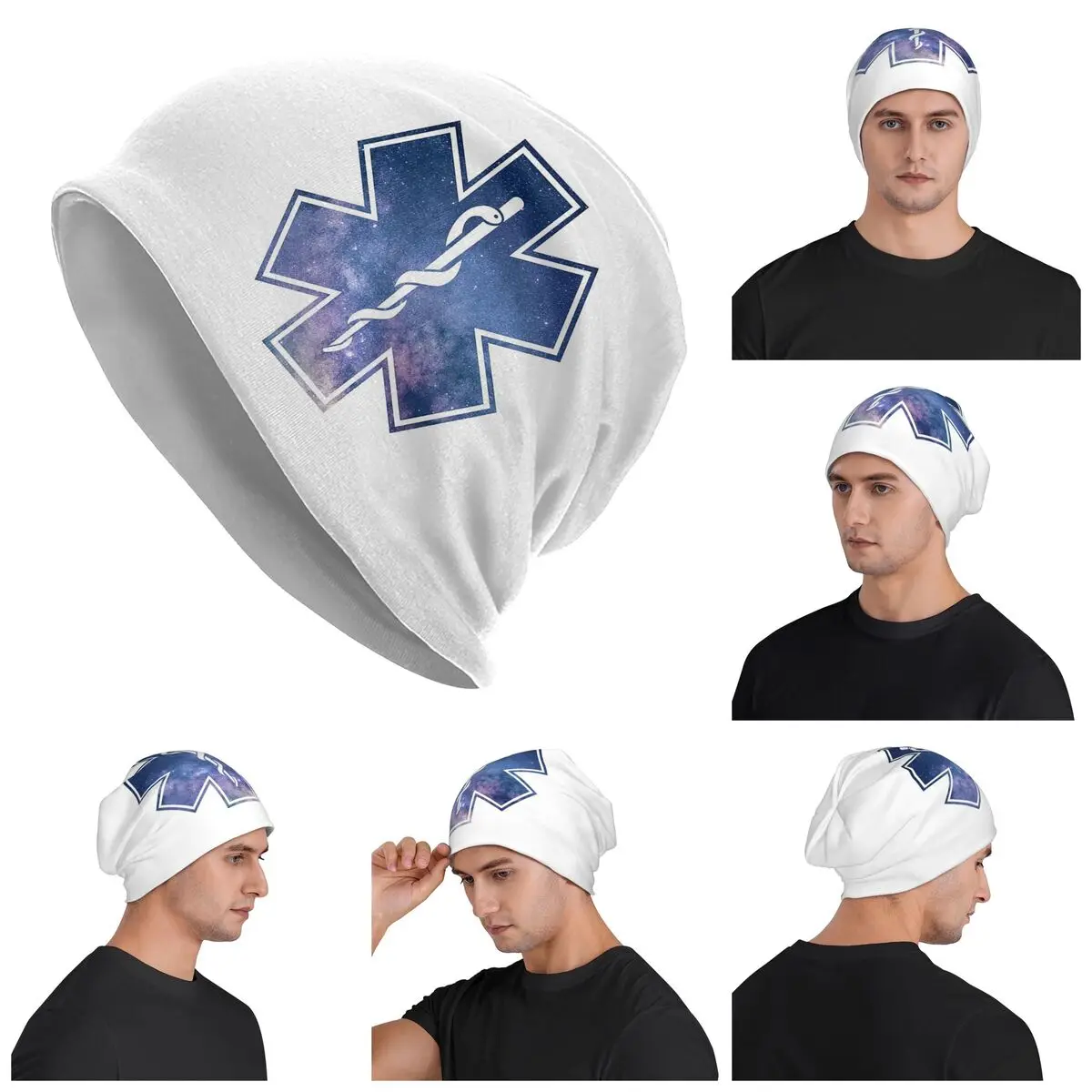 

Фельдшер Звезда Жизни Логотип Мужчины Женщины Взрослые Шапки Шапки Вязаный Капот Шапка Теплый Хип-Хоп Осень Зима Открытый Skullies Шапки