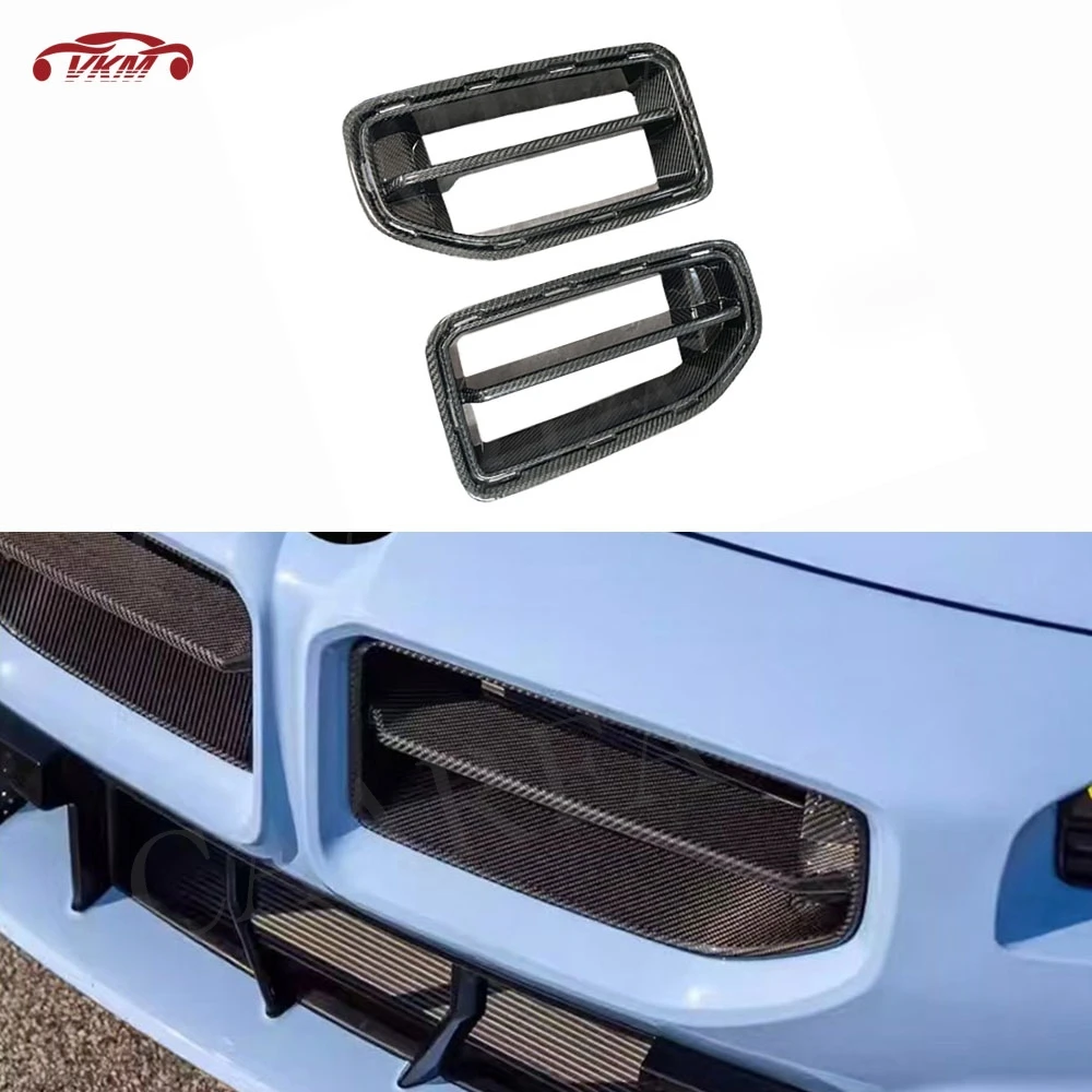 

Dry Carbon Fiber Racing Grills Front Bumper Air Vent Trim For BMW M2 G87 2023+ Foglamp Mesh Grill Frame Facelift Accessories