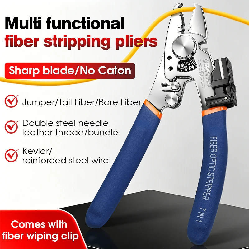 COMPTYCO F7/F3/F6/K3/K7 Optical Fiber Stripping Pliers FTTH Tool Multi-functional Fiber Optic Cable Stripper With Cleaning Clip