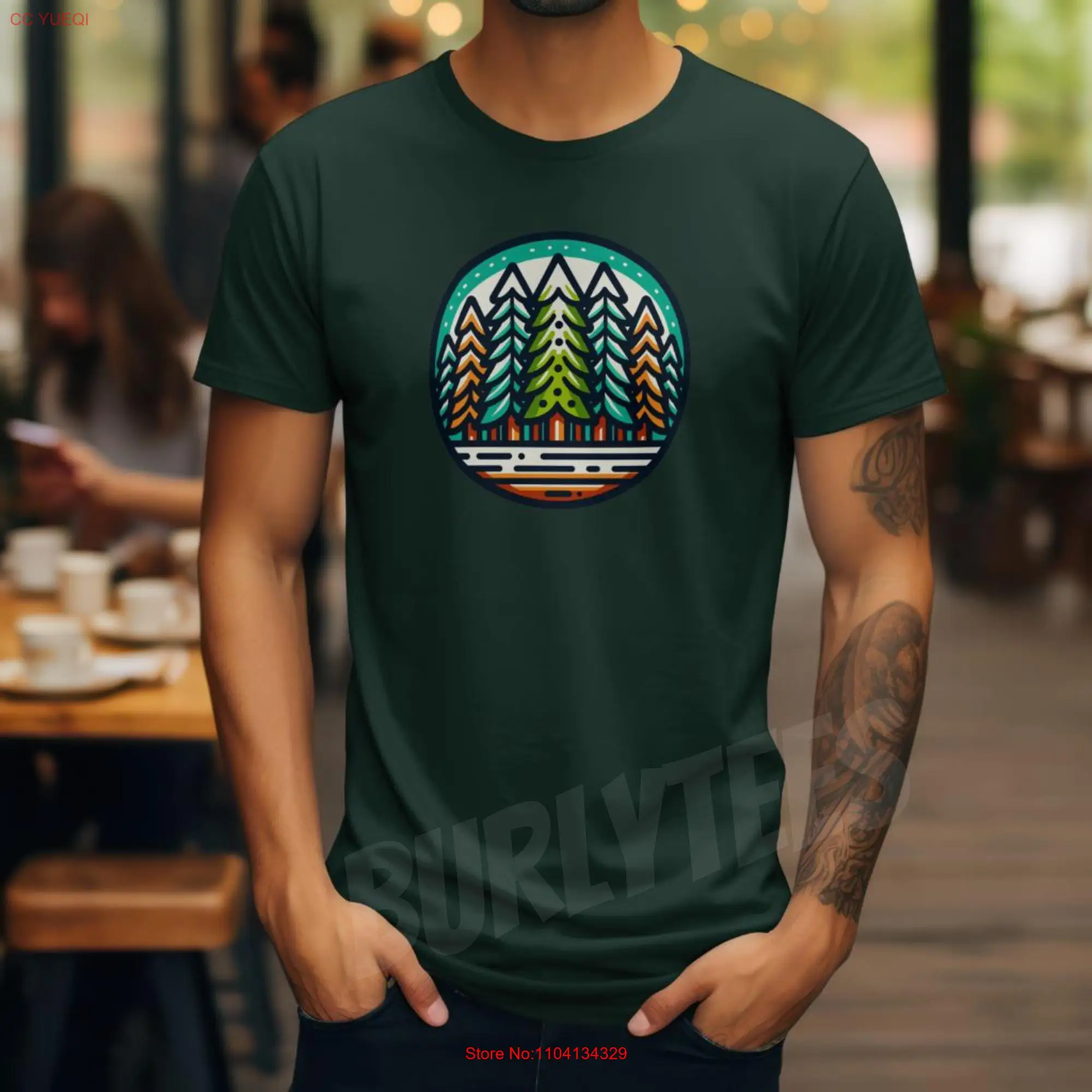 Camiseta de bosque Vintage Nature para caminantes amantes del aire libre diseño escénico de bosque ropa de aventura mangas largas o cortas