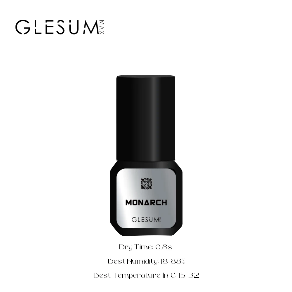 Glesum Master Level Eyelash Glue Princess 0.8s Dry Oil And Water Resistant Retention time 12 Weeks Flexible Eyelash Adhesive