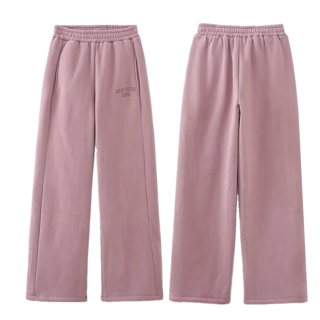 Jenny&Dave Sweatpants With Letter Fashionable Casual Trousers Women Embroidery Pink And Purple American Retro Street Harem Pants